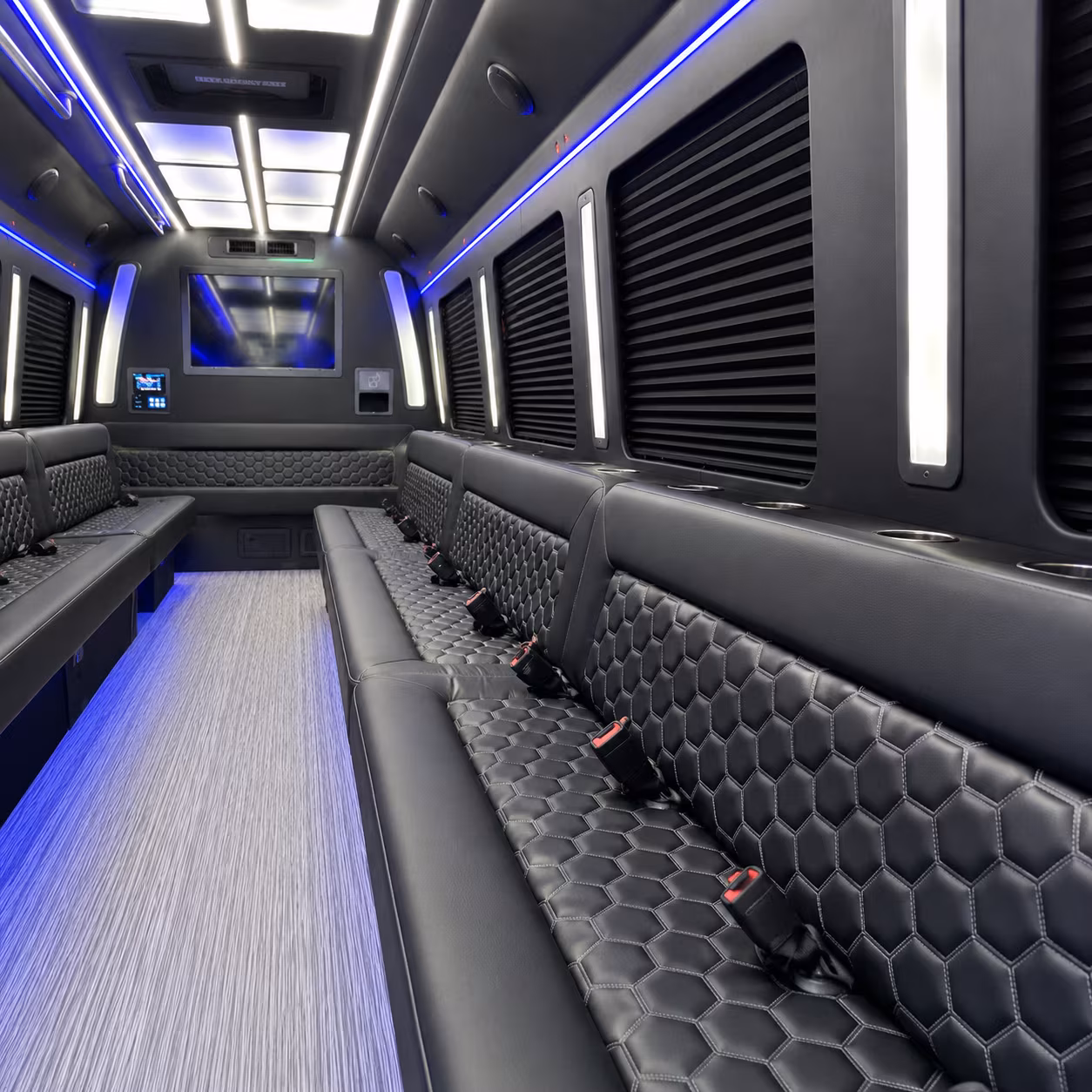 Chandler Birthday, Sweet 16, & Quinceañera Transportation party bus interior